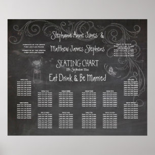 GROSSE CHALKBOARD MASON JAR SITZPLATTE POSTER