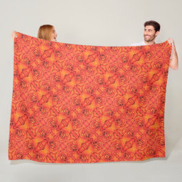 Grosse couverture en polaire Orange Motif Begonia