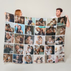 Grosse couverture moderne en polaire avec collage 