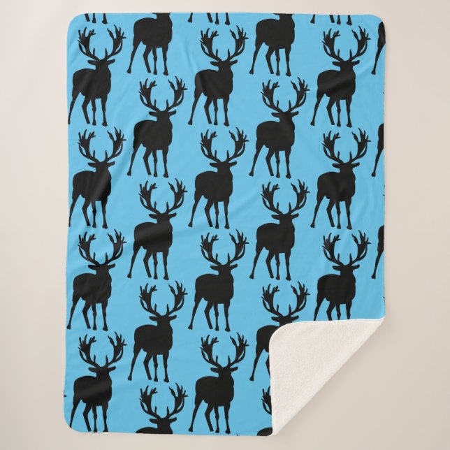 Grosse couverture Sherpa de cerfs (Devant)