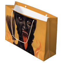 Große Creepe Krampus Geschenktasche