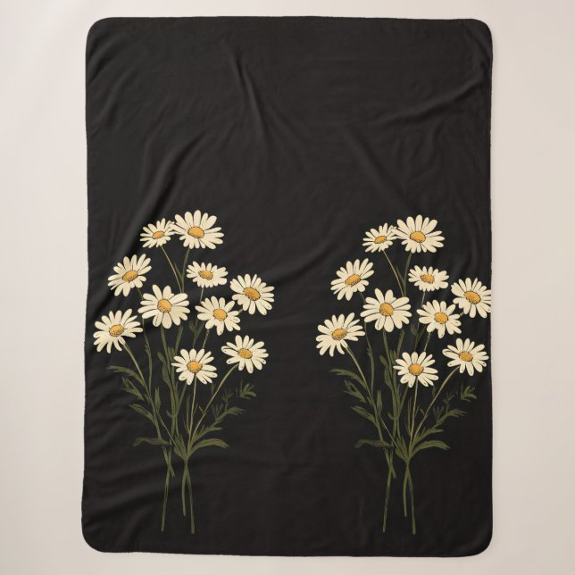große Daisy Blanket - Gemütliche Blütenfähre, Vint Sherpadecke (Vorderseite)