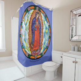 Große Dame des Blauen Duschvorhangs von Guadalupe Duschvorhang