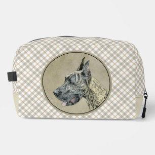 Große Dan-Malerei Brindle Original Hunde Kunst Waschbeutel