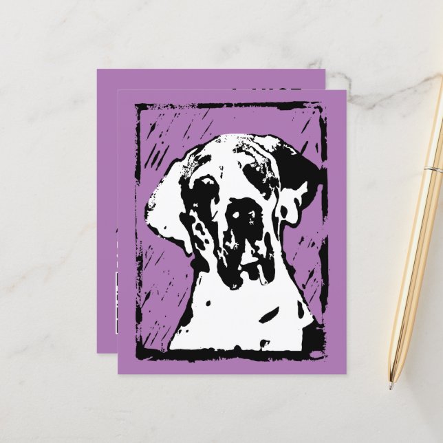 Große Dane, die Karten QR-Code ankündigen (Vorderseite/Rückseite Beispiel)