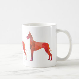 Große dane farbenfrohe geometrische Silhouette Kaffeetasse