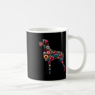 Große Dane Floral Silhouette Hund Große Dane Liebh Kaffeetasse