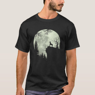 Große Däne Hund und Mond Howl in Waldhundshaal T-Shirt