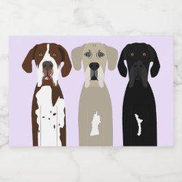 Große Dane Hunde Lebensmitteletikett