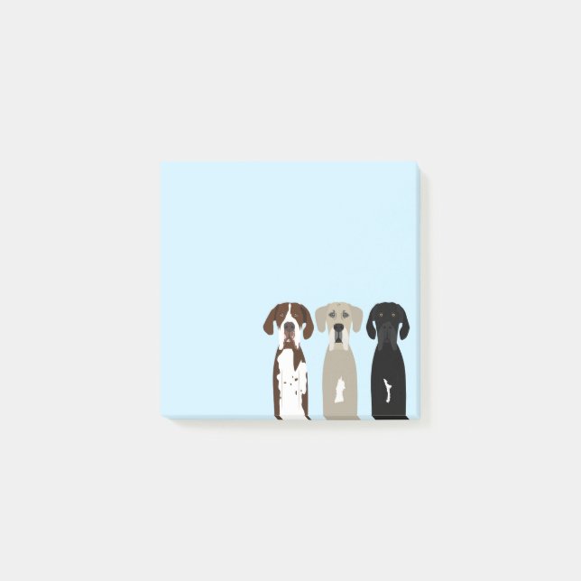 Große Dane Hunde Post-it Klebezettel (Vorderseite)