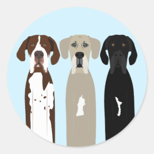 Große Dane Hunde Runder Aufkleber