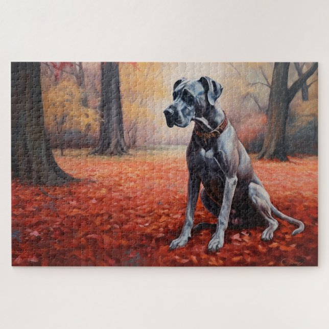 Große Däne im Herbstausfall Inspiriert (Horizontal)