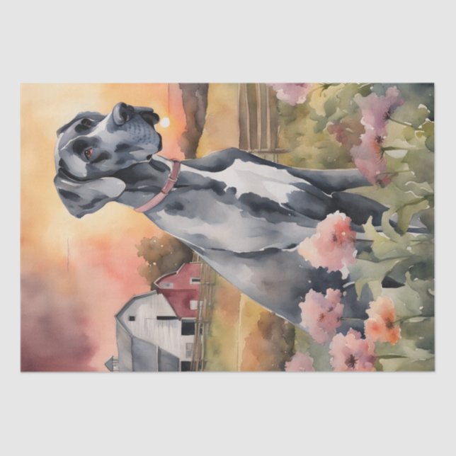 Große Däne in der Landschaft Bliss Decoupage Seidenpapier (Vorderseite)