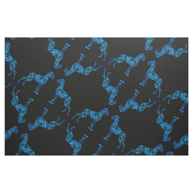 Große Däne in schwarz Stoff (Fat Quarter (45,7 x 55,9 cm))