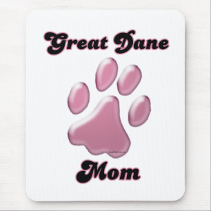 Große Dane-Mama Rosa Pawprint Mousepad