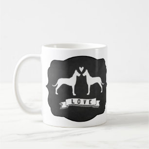 Große Däne Silhouetten Süße Hunde Liebe Kaffeetasse