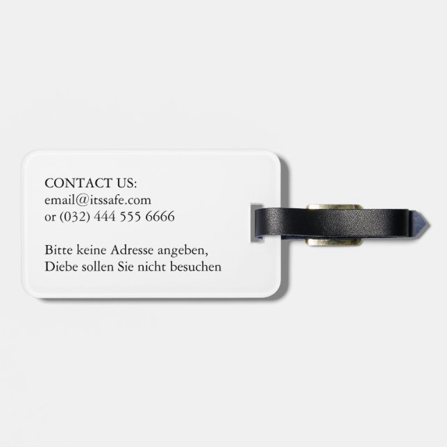 Große Däne Spaß Geschenke Gepäckanhänger (Rückseite horizontal)