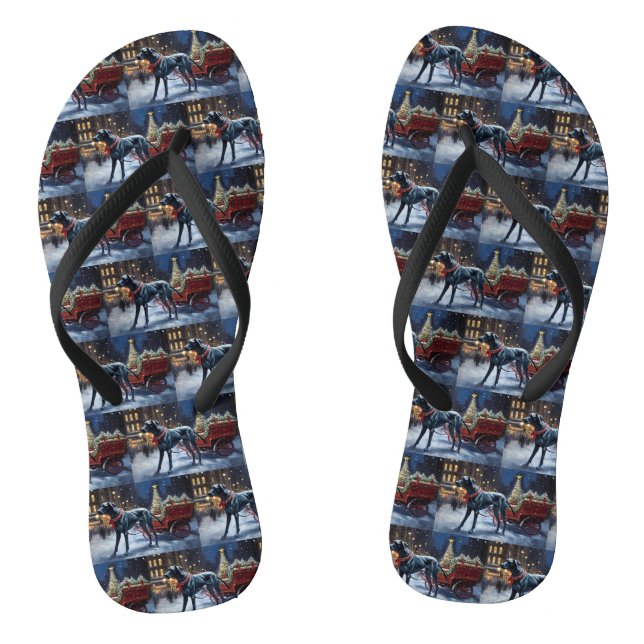 Große dane Weihnachtsfeiertage Flip Flops (Fußbett)