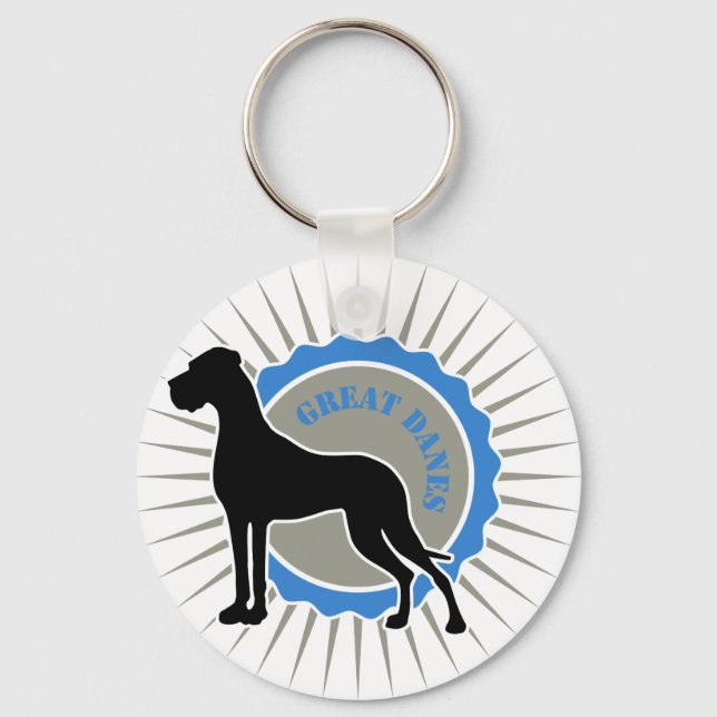 Große Dänen - Stern, Dane Schlüsselanhänger (Vorderseite)