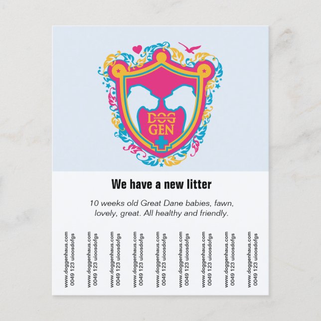 Große Dänen verkaufen Flyer (Vorne)