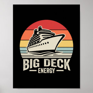 Große Deck Energie Retro Sonnenuntergang-Kreuzfahr Poster