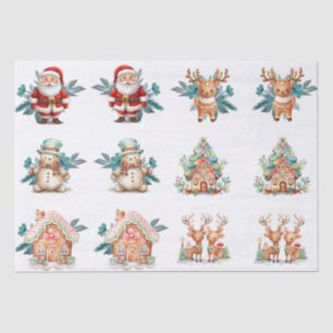 Große dekorative Weihnachtsbilder Dekoupage Seidenpapier