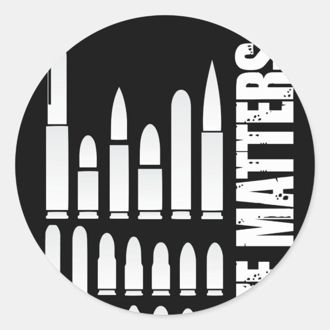 Größe der Munitionskörnungen Runder Aufkleber (Vorderseite)