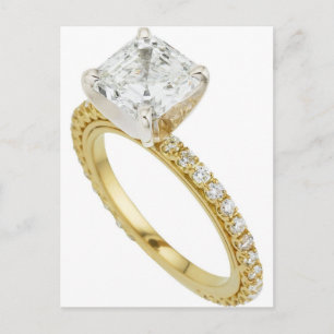 Große Diamant-Verlobungs-Ring-Andeutungs-Andeutung Ankündigungspostkarte