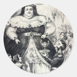 Große Dicke Dame Runder Aufkleber