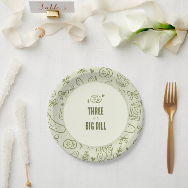 Große Dill-Gurken-Papierplatte Pappteller (Hochzeit)