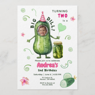 Große Dillgurke Mädchen Geburtstag jedes Alter Fot Einladung