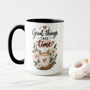 Große Dinge Brauchen Zeit Florales Motivationskaff Tasse
