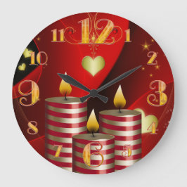 Große Drei Weihnachtskerzenuhr Wanduhr