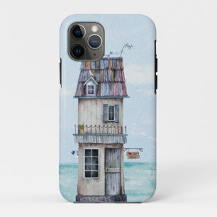 Große, dünne, verwitterte, graue Strandhütte mit A Case-Mate iPhone Hülle