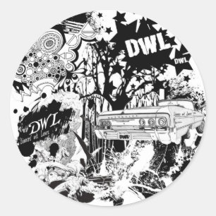 Große DWL Runder Aufkleber
