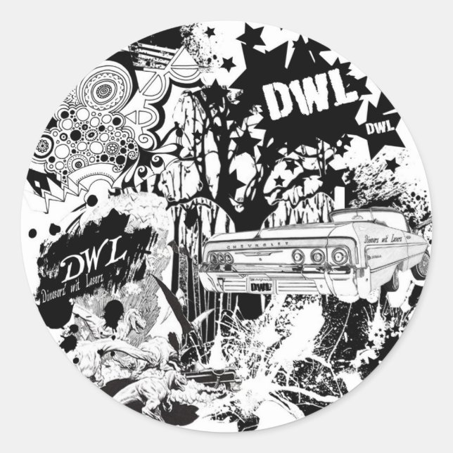 Große DWL Runder Aufkleber (Vorderseite)