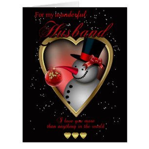 große Ehemann-Weihnachtskarte - Schneemann im