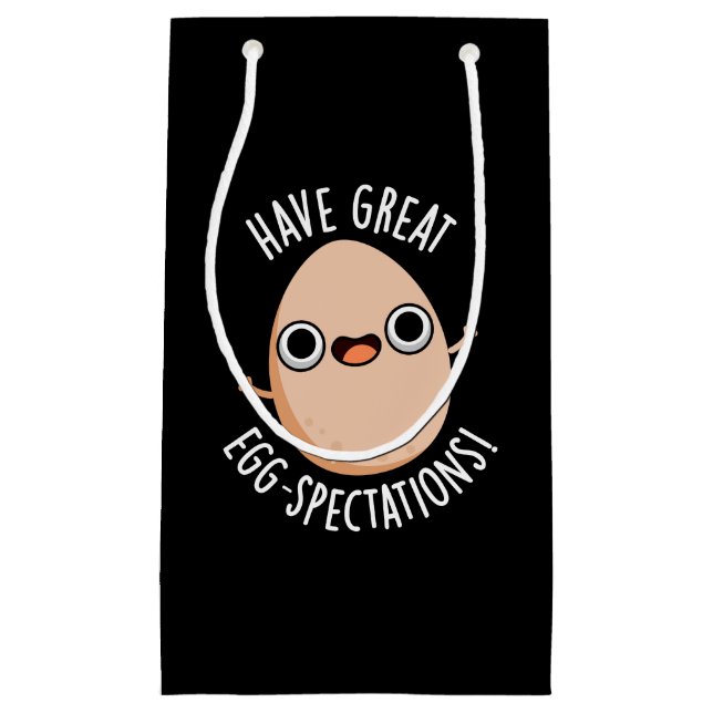 Große Ei-Spektionen Funny Egg Pun Dark BG Kleine Geschenktüte (Vorderseite)