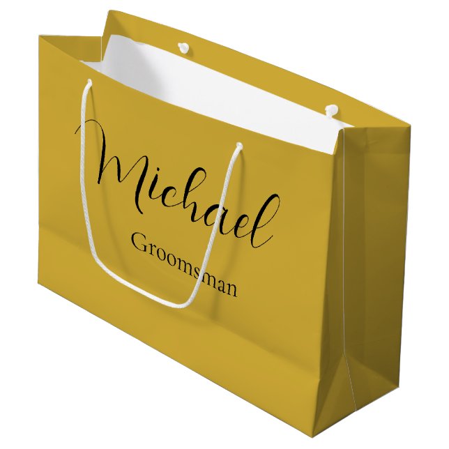 Große elegante Hochzeitsgeschenktasche mit individ Geschenktüte (Vorderseite Schrägansicht)