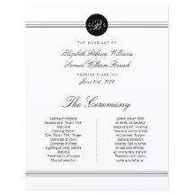 Große, elegante Schwarz-weiße Monogramm-Hochzeitsp