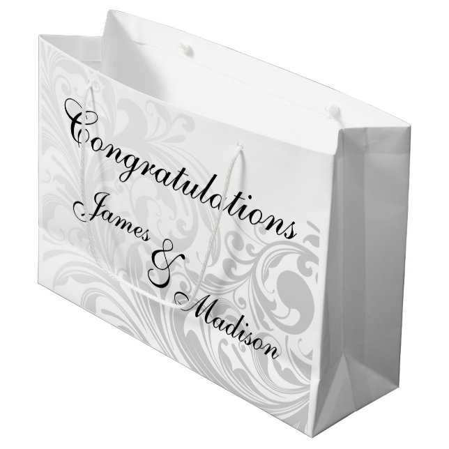 Große elegante, wirbelfarbene Geschenktasche - Sil Geschenktüte (Vorderseite Schrägansicht)