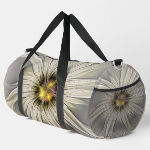 Große Elfenbein-Blume, abstrakte moderne fraktale Duffle Bag