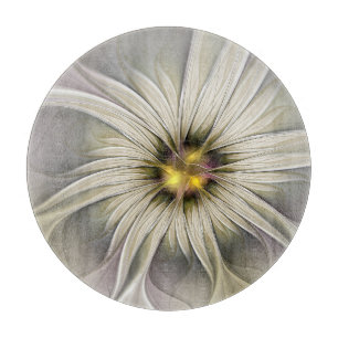 Große Elfenbein-Blume, abstrakte moderne fraktale Schneidebrett