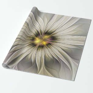 Große Elfenblume, abstrakte moderne fraktale Kunst Geschenkpapier