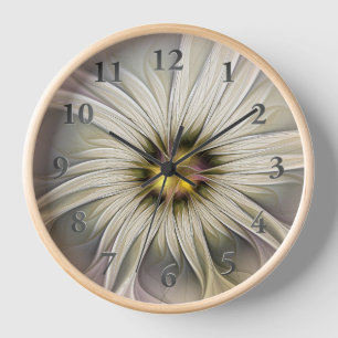 Große Elfenblume, abstrakte moderne fraktale Kunst Uhr