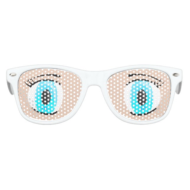 GROSSE EMOTICON AUGEN, BLAUE AUGEN, GROSSE AUGEN PARTYBRILLE (Vorderseite)