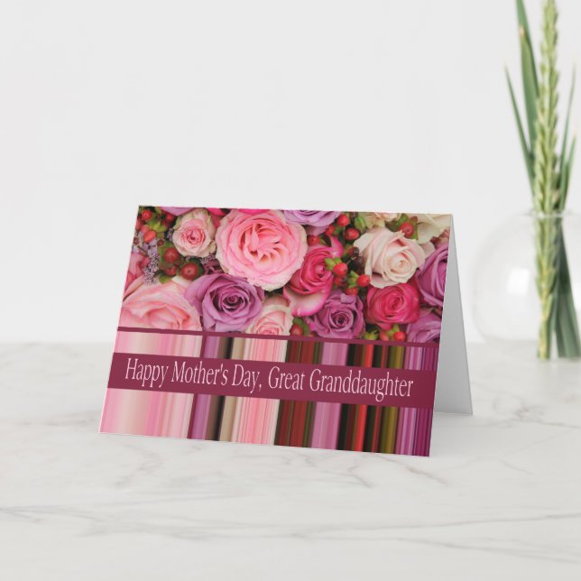 Große Enkelin Happy Mother Day Rose Card Karte (Vorderseite)