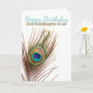 Große Enkelin im Gesetz Pfau Geburtstag Karte