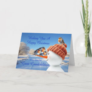 Große Enkelkinder Robins und Snowman Weihnachten