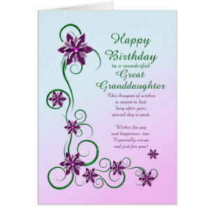 Große Enkeltochter Geburtstagskrollen und Blume